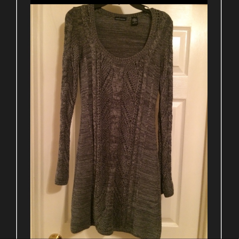 Gray sweater dress